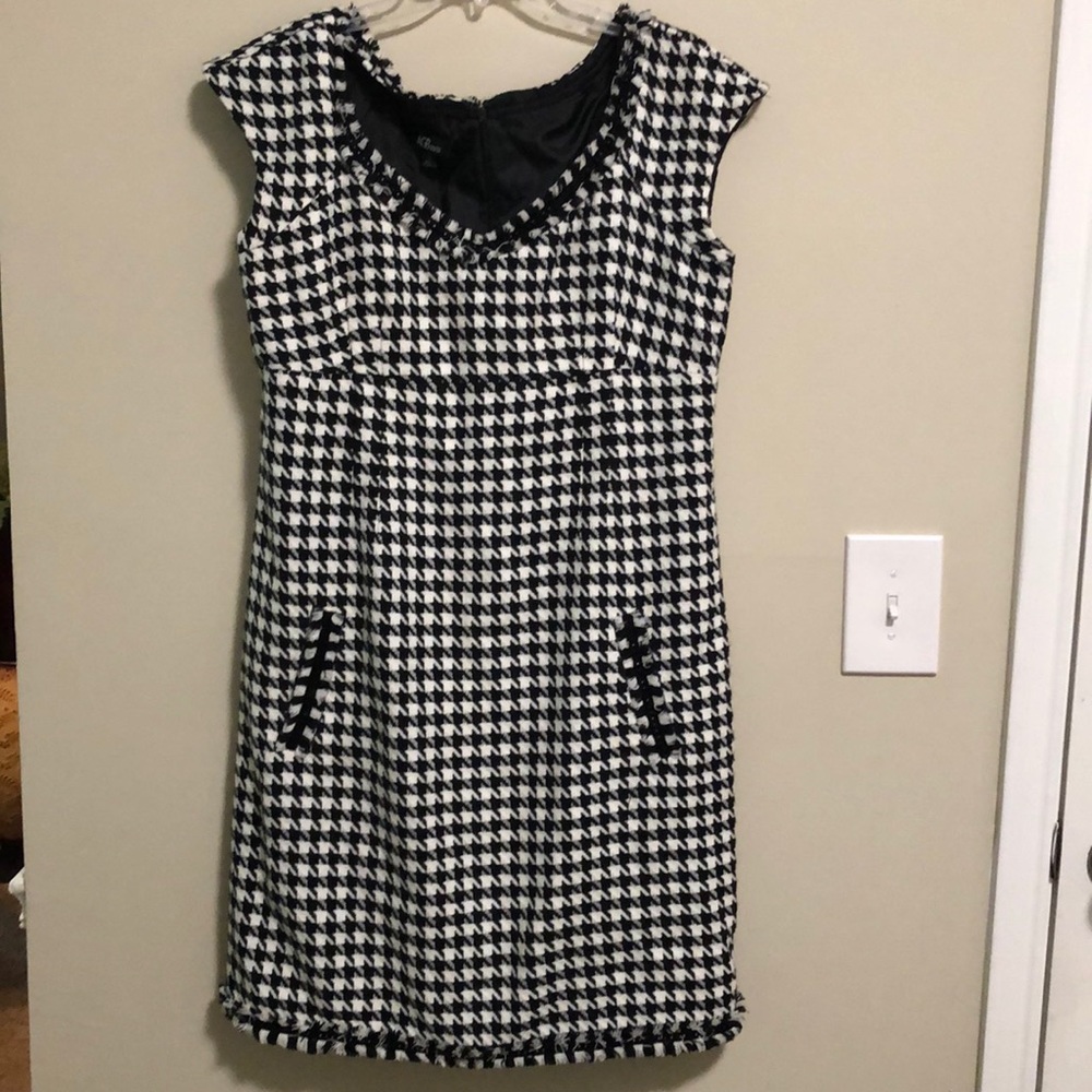 AGB Sleeveless Dress Houndstooth Black SZ 12